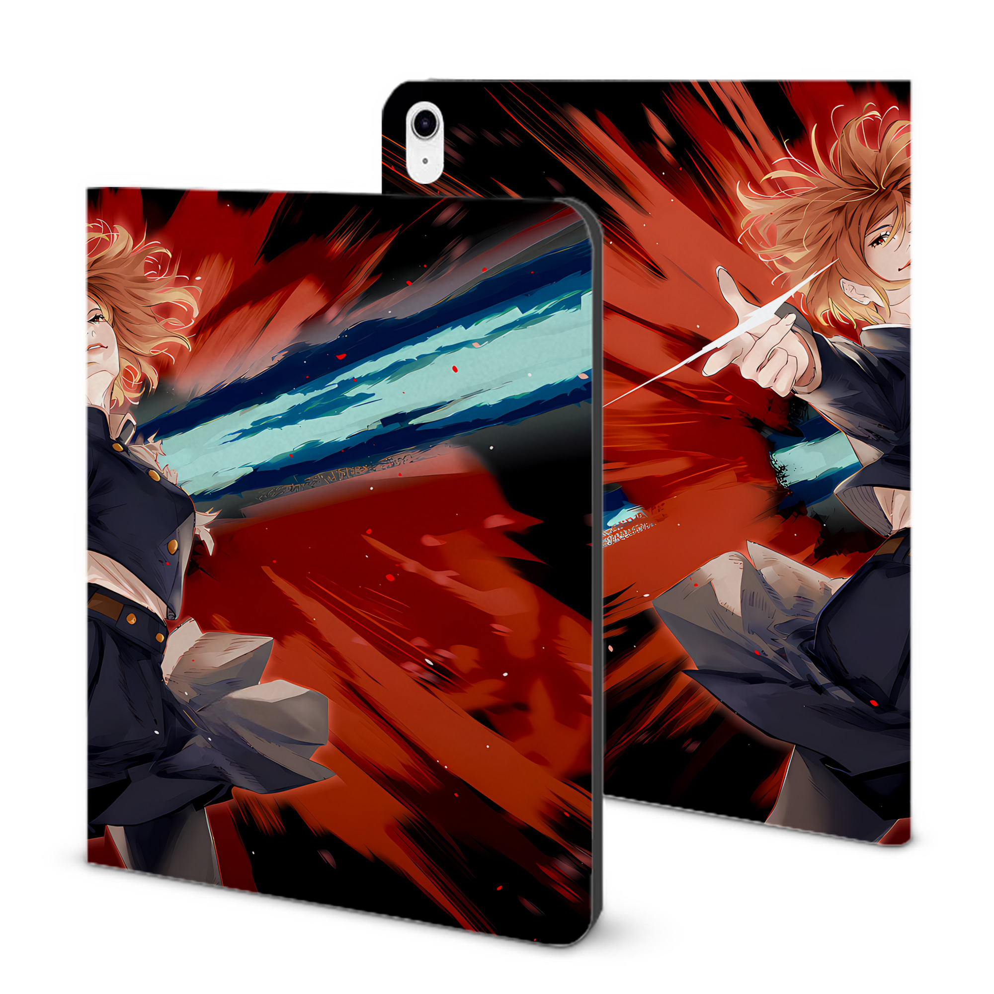 （画像用） 呪術廻戦 Jujutsu Kaisen IPad ケース ブック型 PUレザー TPU 耐衝撃 軽量 薄型 ペン収納なし 全面保護 IPad 各モデル対応